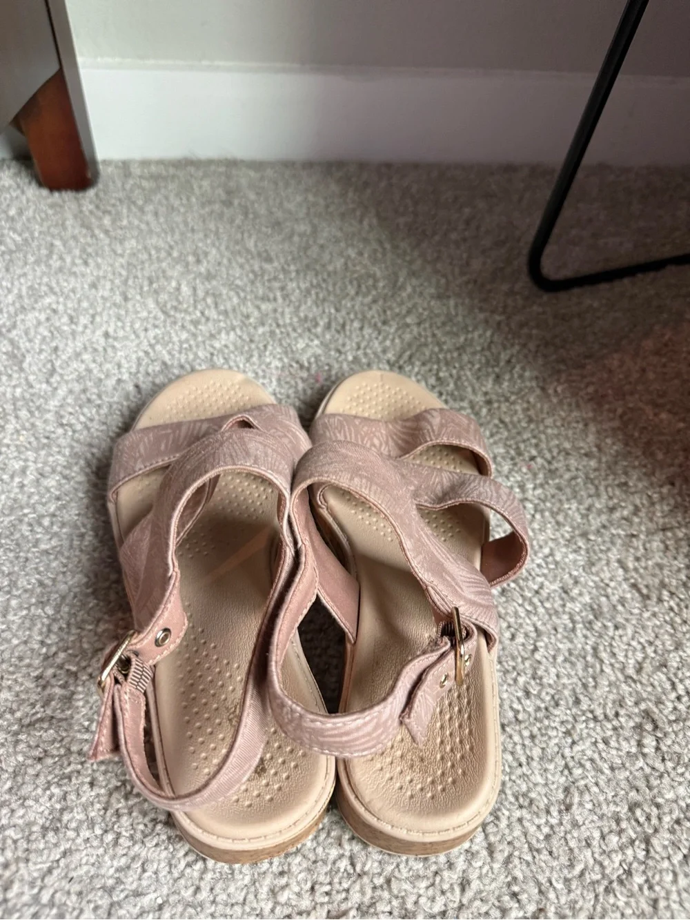 BZees Radiant Cork Wedge Strappy Sandal 7.5